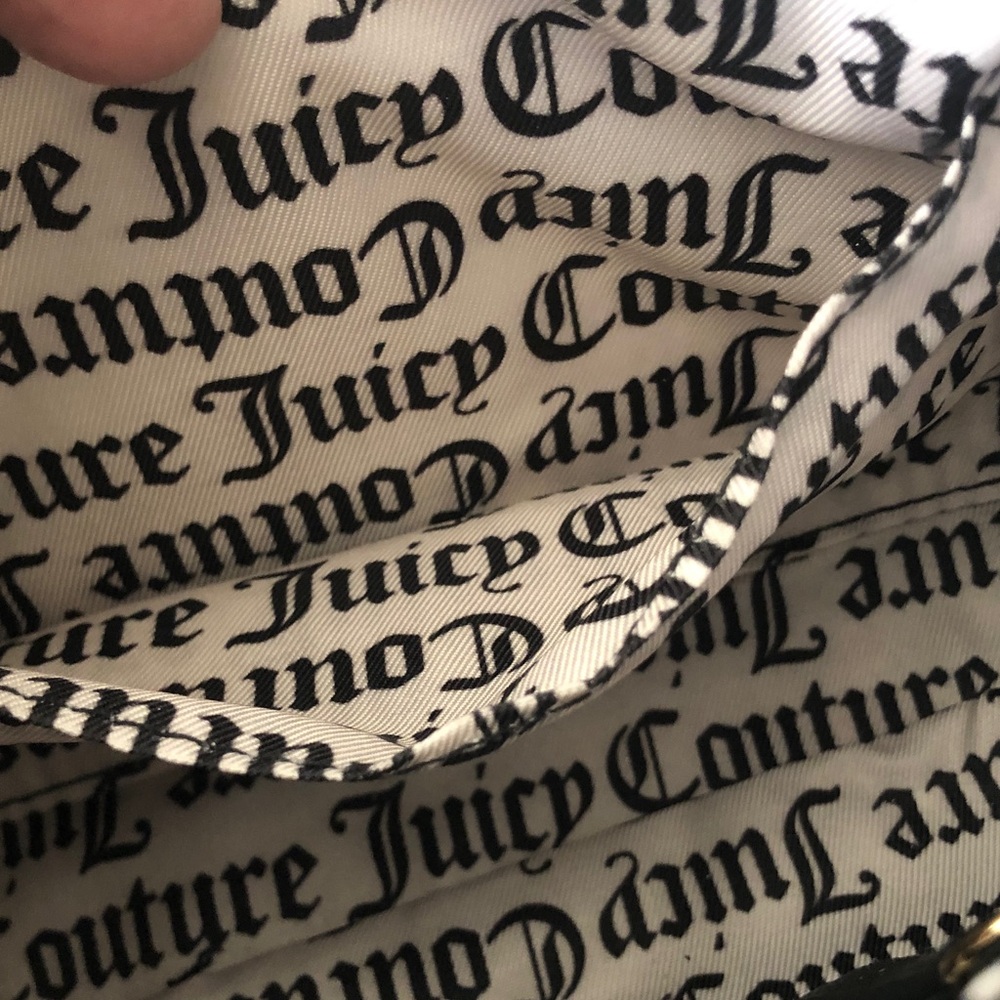 NWT Juicy Couture Black Beige Fresh Take Shoulder Handbag w/Gold Crown Charm - Picture 11 of 11